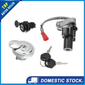 X Autohaux 745060194640 Pack Of 3 For Yamaha Xvs125 Drag Star Ignition Switch Fuel Gas Cap Seat Lock