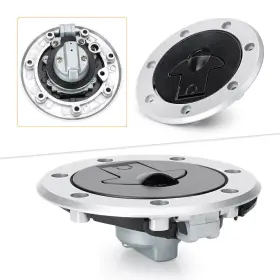 Yeahmotousa 420001517145 Fuel Gas Tank Cap Cover Lock Set Aluminum And 2 Keys Universal For Kawasaki Ninja