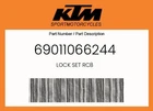 Ktm Genuine Lock Set RC8 - 69011066244 New. Price: $822.98.