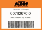 Ktm Genuine Race On Blank Key 433MHZ - 60711267010 New. Price: $199.99.