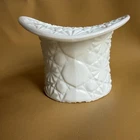Indiana Glass Milk Top Hat Vase Daisy Button Pattern 2371 Vintage White Used. Price: $22.00.