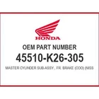 Honda M/cyl Sub-assy, Fr. 45510-K26-305 Oem New. Price: $108.05.