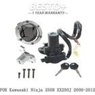 For Kawasaki Ninja 250R EX250J 2008-2012 Ignition Switch Lock Gas Cap Cover Set New. Price: $29.76.