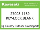 Kawasaki Oem Part 27008-1189 Key-lock,blank New. Price: $17.79.
