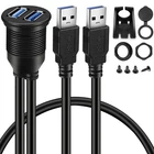 Batige 2 Ports Dual Usb 3.0 To Female Aux Flush 1PCS 3FT, Black New. Price: $14.76.